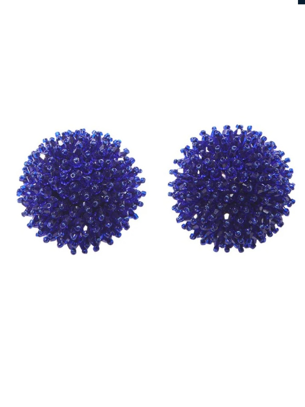 Carolina Herrera Cz Beaded Ball Dome Earrings